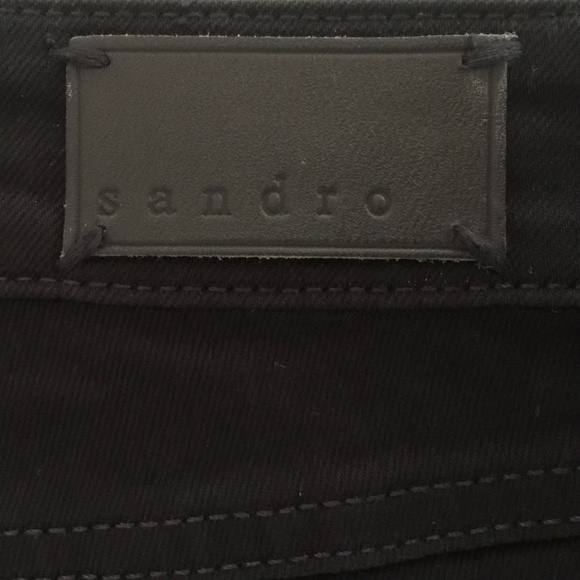 Sandro Paris Leather black Moto jeans US8 / Euro40 - Picture 5 of 14